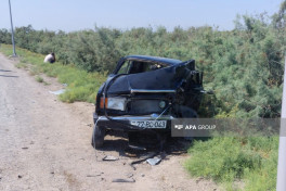 Road accident leaves 1 person dead, 4 injured in Azerbaijan's Sabirabad