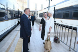First passenger train departed from Baku to Aghdam arrives in desination - PHOTO -UPDATED 
