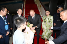 President of Azerbaijan Ilham Aliyev arrived in China for a working visit