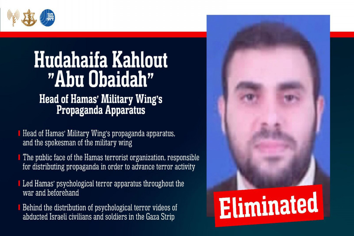 Israeli army confirms killing of Hamas spokesman Abu Ubaida-UPDATED-1 