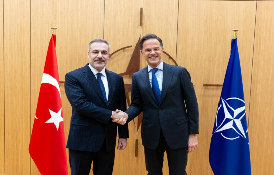 Turkish Foreign Minister Hakan Fidan and NATO Secretary General Mark Rutte