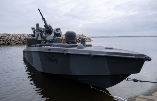 Romanian military forces destroy Ukrainian Sea Baby drone in Black Sea