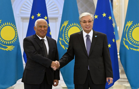 President of the European Council António Costa, President of Kazakhstan Kassym-Jomart Tokayev
