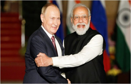 Vladimir Putin and Narendra Modi