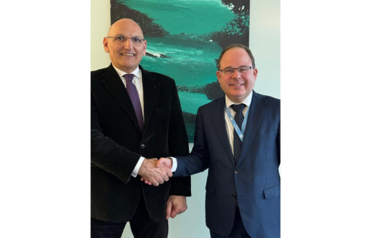 Elchin Amirbayov, the Representative of the President of Azerbaijan for Special Assignments and  Director of the Geneva International Centre for Humanitarian Demining (GICHD), Ambassador Tobias Privitelli