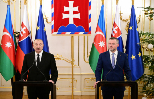 President of the Republic of Azerbaijan Ilham Aliyev and President of the Republic of Slovakia Peter Pellegrini