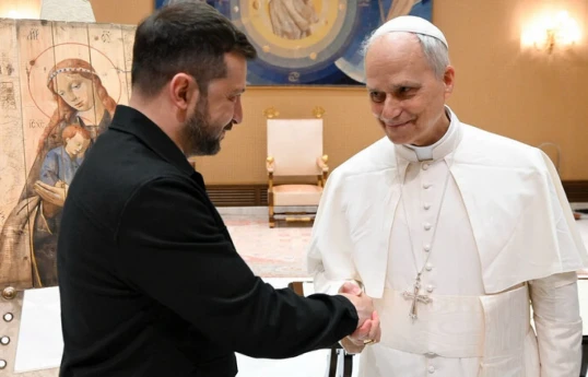 Ukrainian President Volodymyr Zelenskyy and Pope Leo XIV