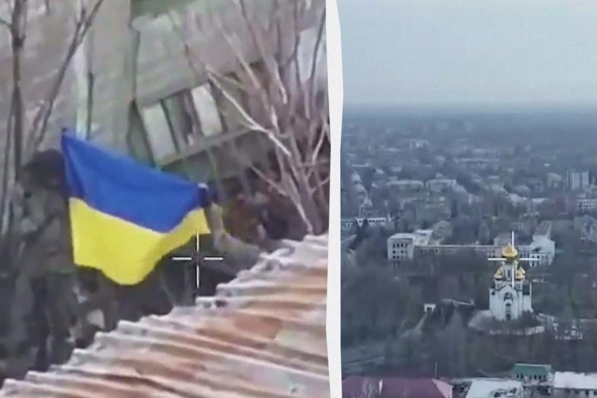 Ukrainian forces raise national flag in central Pokrovsk amid heavy fighting -PHOTO 
