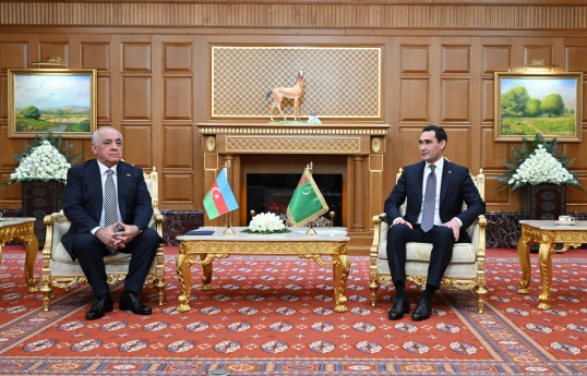 Prime Minister of Azerbaijan, Ali Asadov, and President of Turkmenistan, Serdar Berdimuhamedov