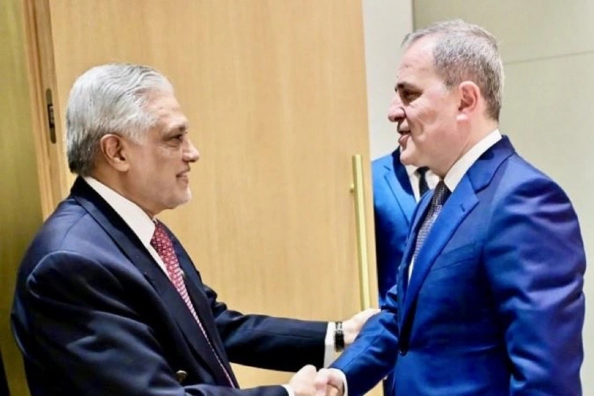 Pakistani counterpart Muhammad Ishaq Dar and Azerbaijani Foreign Minister Jeyhun Bayramov