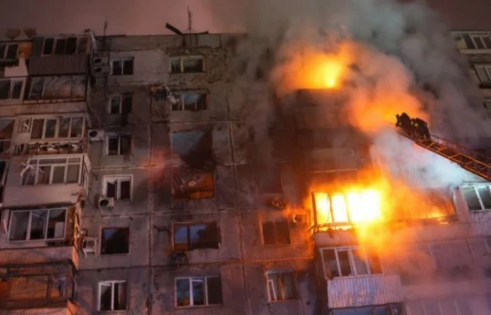 Three wounded as drones strike multi-storey building in Zaporizhzhia