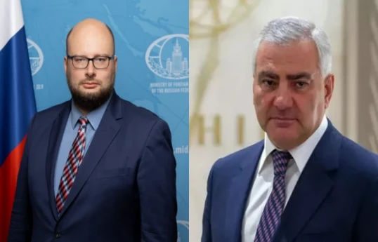 Mikhail Kalugin, Director of the Fourth Department for CIS Countries at the Russian Ministry of Foreign Affairs and Samvel Karapetyan