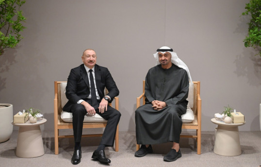 Ilham Aliyev, President of the Republic of Azerbaijan, and Sheikh Mohamed bin Zayed Al Nahyan, President of the United Arab Emirates