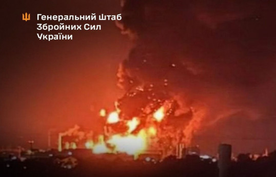 Ukrainian army uses drones to hit major oil refinery, ship, and oil base in Russia