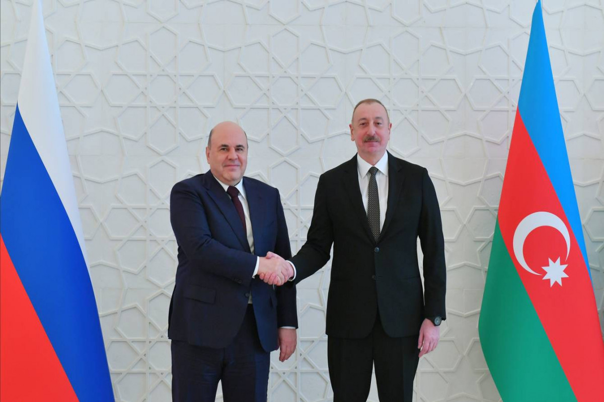Prime Minister of the Russian Federation, Mikhail Mishustin and Ilham Aliyev, President of the Republic of Azerbaijan
