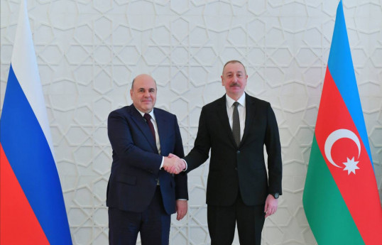 Prime Minister of the Russian Federation, Mikhail Mishustin and Ilham Aliyev, President of the Republic of Azerbaijan