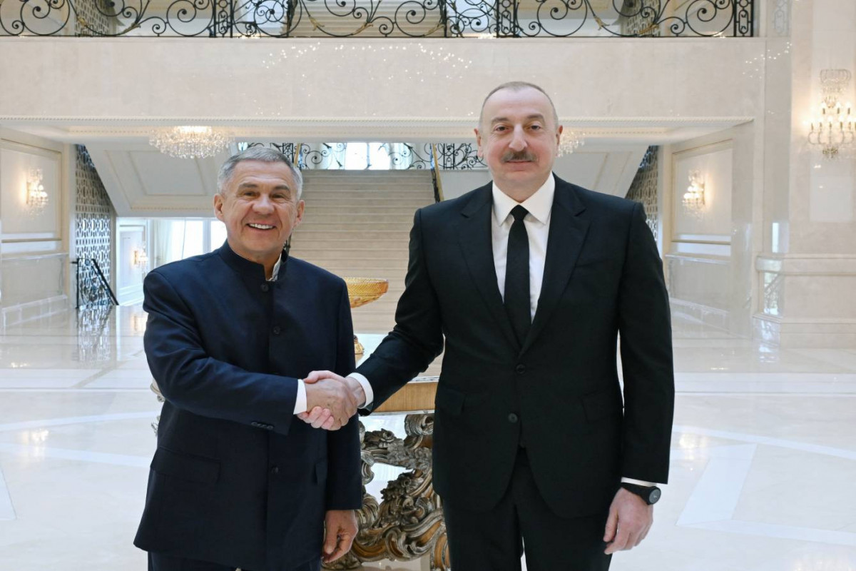 Rais of the Republic of Tatarstan of the Russian Federation, Rustam Minnikhanov and Ilham Aliyev, President of the Republic of Azerbaijan