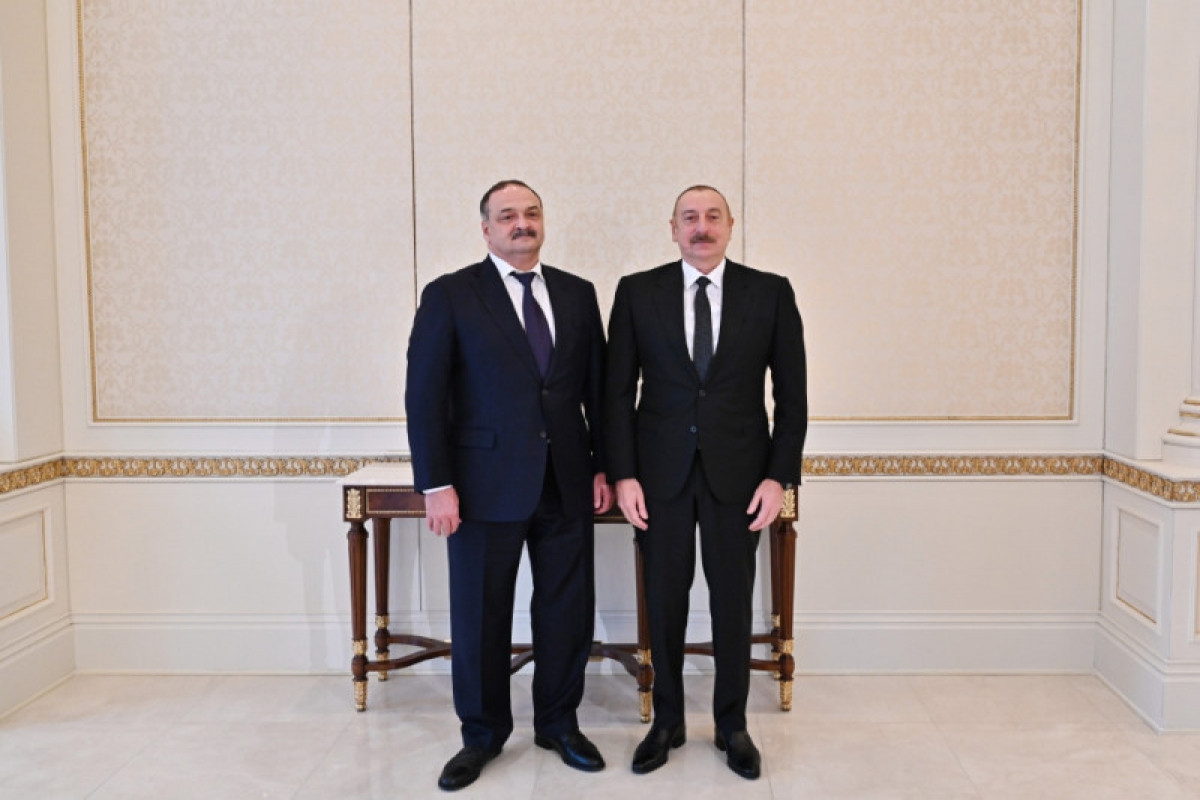 Head of the Republic of Dagestan of the Russian Federation, Sergey Melikov, President of the Republic of Azerbaijan Ilham Aliyev