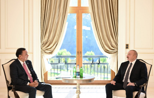 Secretary General of the Organization of Turkic States Kubanychbek Omuraliev, President Ilham Aliyev
