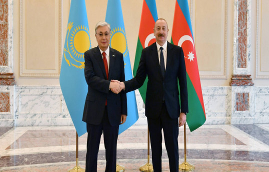 Kassym-Jomart Tokayev, President of the Republic of Kazakhstan, and Ilham Aliyev, President of the Republic of Azerbaijan