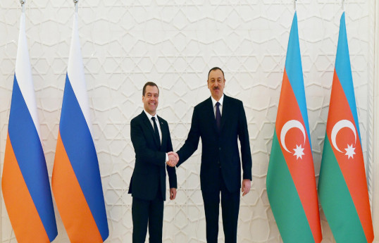 Deputy Chairman of the Security Council of the Russian Federation Dmitry Medvedev, and President of the Republic of Azerbaijan, Ilham Aliyev