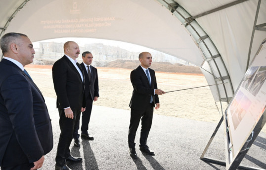 President Ilham Aliyev laid foundation stone for Engineering Faculty building of Garabagh University in Khankendi