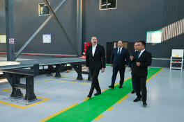 President Ilham Aliyev attended opening of metal electric pole production facility in Aghdam -PHOTO 