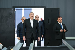 President Ilham Aliyev attended opening of metal electric pole production facility in Aghdam -PHOTO 