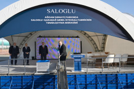 President Ilham Aliyev laid foundation stone for production facility of Saloglu Garabagh LLC in Aghdam Industrial Park