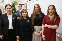 Leyla Aliyeva, Arzu Aliyeva, and Alena Aliyeva visit Special Boarding General Education School No. 5 in Baku