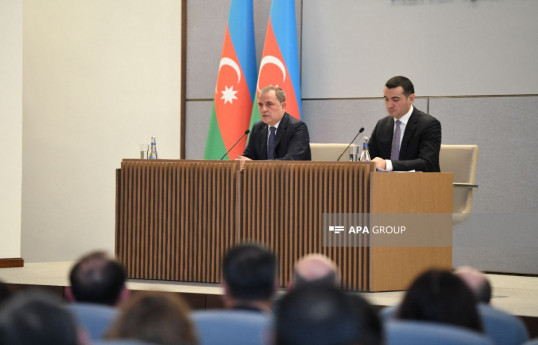Minister of Foreign Affairs Jeyhun Bayramov, Head of the Press Service Department of the Ministry of Foreign Affairs Aykhan Hajizadeh
