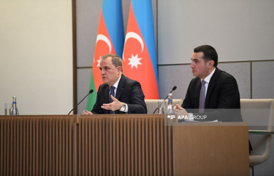 Minister of Foreign Affairs Jeyhun Bayramov, Head of the Press Service Department of the Ministry of Foreign Affairs Aykhan Hajizadeh