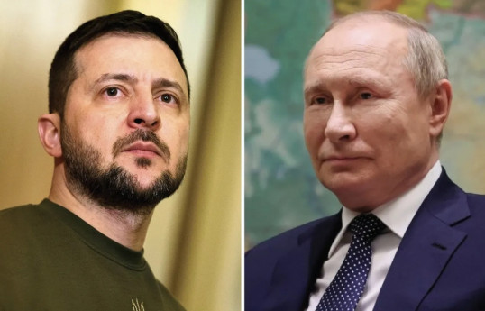 Ukrainian President Volodymyr Zelensky, Russian President Vladimir Putin