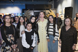 Arzu Aliyeva and Alena Aliyeva attend “10 Years Lived in Colors” exhibition