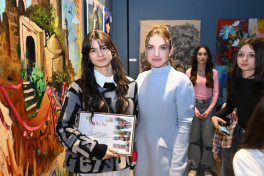 Arzu Aliyeva and Alena Aliyeva attend “10 Years Lived in Colors” exhibition