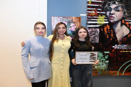 Arzu Aliyeva and Alena Aliyeva attend “10 Years Lived in Colors” exhibition