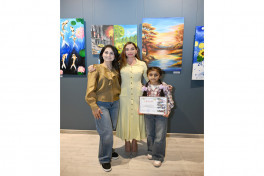 Arzu Aliyeva and Alena Aliyeva attend “10 Years Lived in Colors” exhibition
