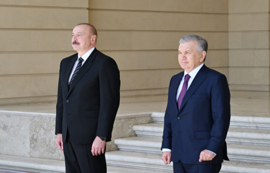 Ilham Aliyev, President of the Republic of Azerbaijan, and Shavkat Mirziyoyev, President of the Republic of Uzbekistan