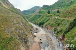 Construction of Toghanali-Kalbajar-Istisu highway 85% completed -PHOTO 