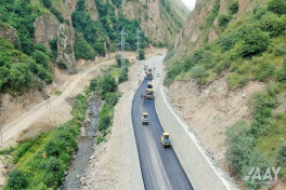 Construction of Toghanali-Kalbajar-Istisu highway 85% completed -PHOTO 