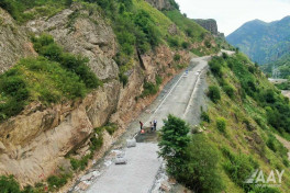 Construction of Toghanali-Kalbajar-Istisu highway 85% completed -PHOTO 