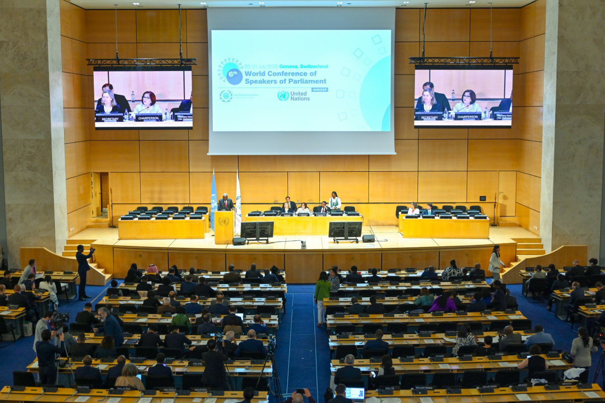 Milli Majlis Speaker Sahiba Gafarova presides over general discussions at 6th World Conference of Speakers of Parliament in Geneva