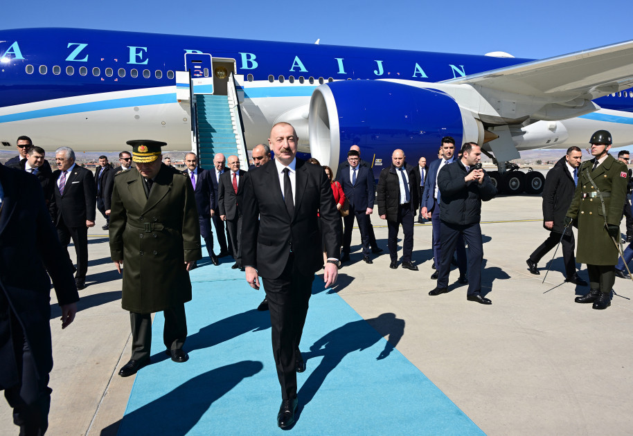 President Ilham Aliyev arrived in Türkiye for working visit