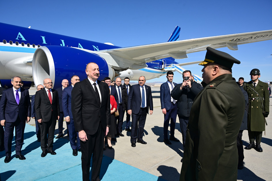 President Ilham Aliyev arrived in Türkiye for working visit