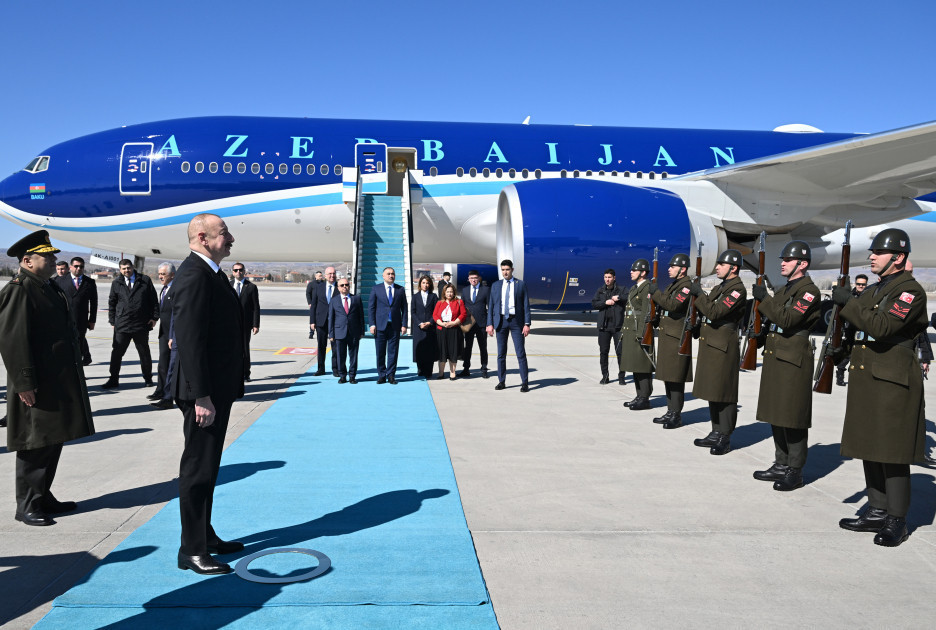 President Ilham Aliyev arrived in Türkiye for working visit