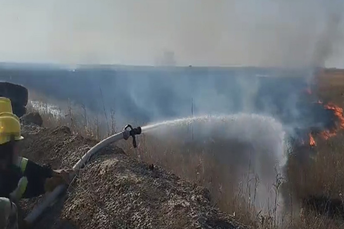 Fire on border in Nakhchivan's Sadarak district caused by Armenia extinguished -VIDEO -PHOTO 