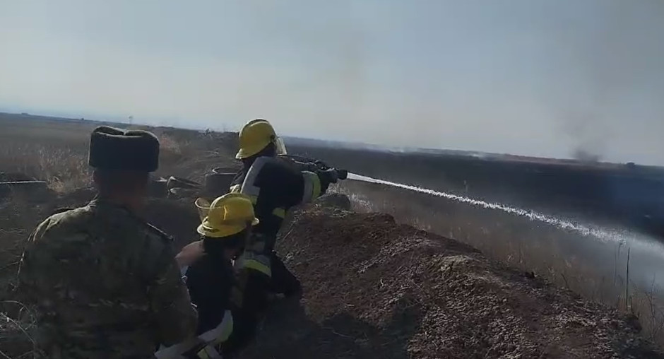 Fire on border in Nakhchivan's Sadarak district caused by Armenia extinguished -VIDEO -PHOTO 