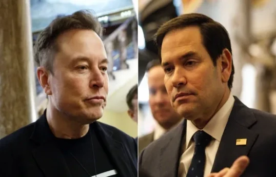 Elon Musk, US entrepreneur and Head of the Department of Government Efficiency (DOGE)and Secretary of State Marco Rubio