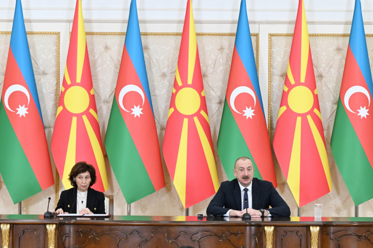 President of North Macedonia Gordana Siljanovska-Davkova and Ilham Aliyev, President of the Republic of Azerbaijan