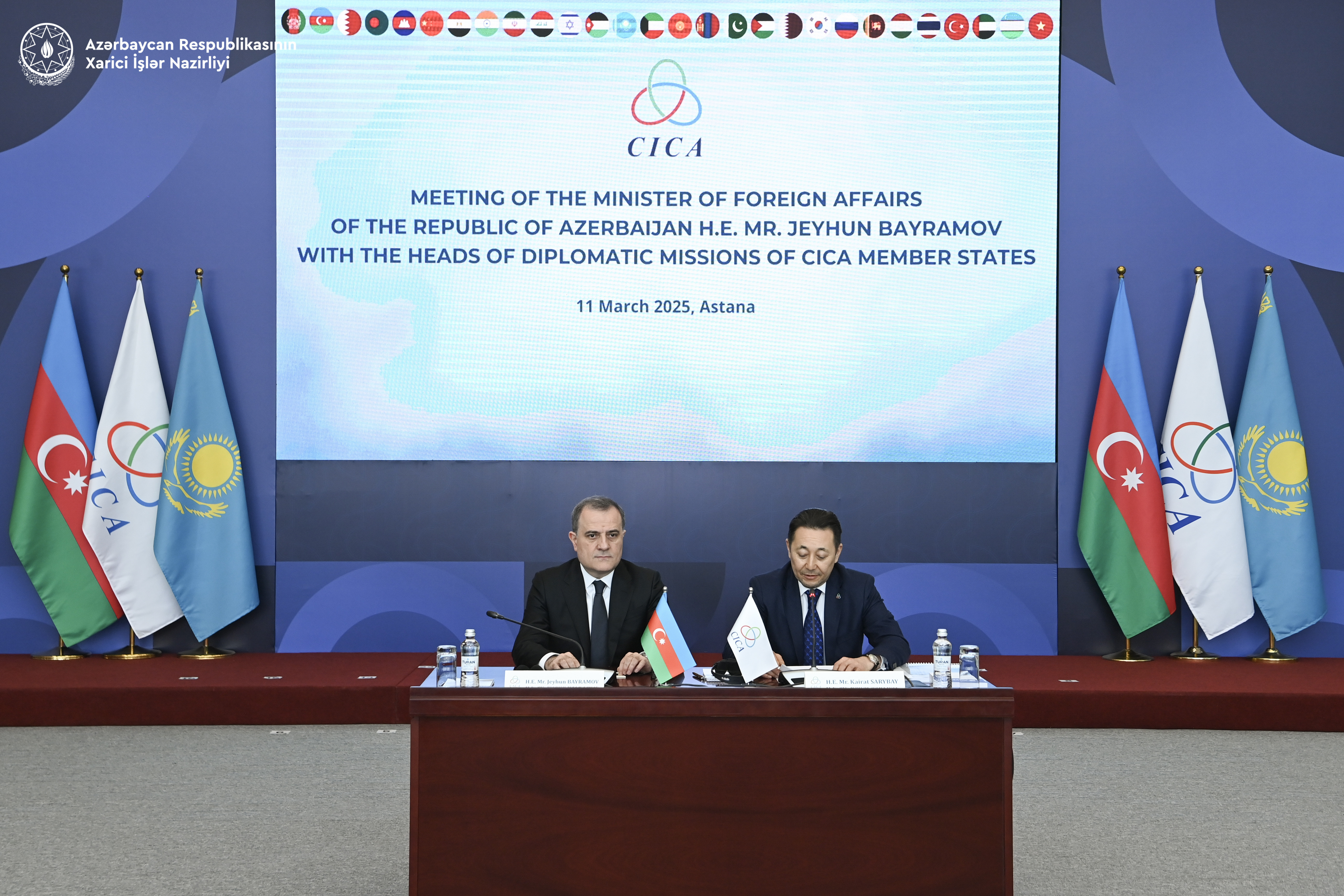 Azerbaijani top diplomat meets CICA Secretary General and ambassadors of member states